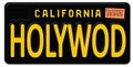 Hollywood California License Plate Retro Vintage Royalty Free Stock Photo