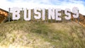 Hollywood California Sign Spells BUSINESS