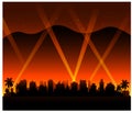 Hollywood california sunset city background