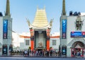 HOLLYWOOD, CALIFORNIA, USA - FEBRUARY 6, 2018: View of the facade of the building of the Chinese theater Grauman Royalty Free Stock Photo