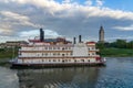 Hollywood Casino in traditional riverboat docked alongside bank in Baton Rouge LA Royalty Free Stock Photo