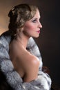 Hollywood diva with fur Royalty Free Stock Photo