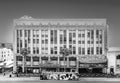 Hollywood and facade of famous cinema el Capitan and Chirardelli disney place by day