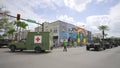 Military ambulance at the St Patrics Day Parade Hollywood FL