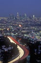 Hollywood Freeway and city view from Mulholland Drive, Los Angeles, California