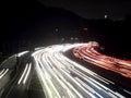 Hollywood Freeway Traffic Lights Night Shot Royalty Free Stock Photo