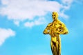 Hollywood Golden Oscar Academy award statue. Success and victory concept Royalty Free Stock Photo