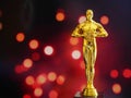 Hollywood Golden Oscar Academy award statue. Success and victory concept Royalty Free Stock Photo