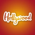 Hollywood - hand drawn lettering name.