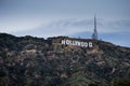 Hollywood hill at sunset