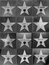 collage of stars on Hollywood Walk of Fame Royalty Free Stock Photo