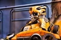 Unidentified man in Bumblebee robot costume