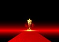 Hollywood luxury and elegant red carpet event in perspective illustration. Red color carpet for celebrity, Success and stars icon Royalty Free Stock Photo