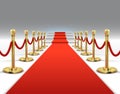 Hollywood luxury and elegant red carpet with stairs in perspective vector illustration Royalty Free Stock Photo