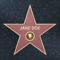 Hollywood movie actor celebrity walk of fame star. Vector Illustration Royalty Free Stock Photo