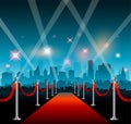 Hollywood movie red carpet background and city