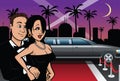 Hollywood red carpet couple Royalty Free Stock Photo