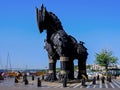 Hollywood replica of legendary wooden trojan horse of troy at Canakkale