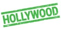 HOLLYWOOD text on green rectangle stamp sign Royalty Free Stock Photo