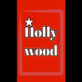 Hollywood Text and mini star on the red background for t-Shirts.