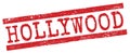 HOLLYWOOD text on red lines stamp sign