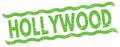 HOLLYWOOD text on green lines stamp sign