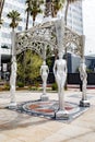 Gazebo with statues of Dorothy Dandridge, Dolores Del Rio, Mae West, and Anna May Wong