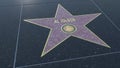 Hollywood Walk of Fame star with AL JOLSON inscription. Editorial 3D rendering