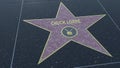 Hollywood Walk of Fame star with CHUCK LORRE inscription. Editorial clip
