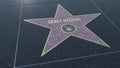 Hollywood Walk of Fame star with DEBRA MESSING inscription. Editorial 3D rendering