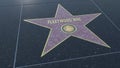 Hollywood Walk of Fame star with FLEETWOOD MAC inscription. Editorial 3D rendering