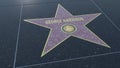 Hollywood Walk of Fame star with GEORGE HARRISON inscription. Editorial 3D rendering Royalty Free Stock Photo