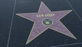 Hollywood Walk of Fame star with HAIM SABAN inscription. Editorial clip