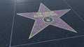 Hollywood Walk of Fame star with THE HARLEM GLOBETROTTERS inscription. Editorial 3D rendering Royalty Free Stock Photo