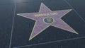 Hollywood Walk of Fame star with HARRISON FORD inscription. Editorial 3D rendering Royalty Free Stock Photo