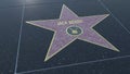 Hollywood Walk of Fame star with JACK BENNY inscription. Editorial 3D rendering Royalty Free Stock Photo