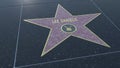 Hollywood Walk of Fame star with LEE DANIELS inscription. Editorial 3D rendering