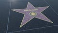Hollywood Walk of Fame star with MARIAH CAREY inscription. Editorial 3D rendering