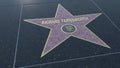 Hollywood Walk of Fame star with RICHARD FARNSWORTH inscription. Editorial 3D rendering Royalty Free Stock Photo