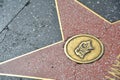 The Hollywood Walk of Fame stars in Los Angeles. Theater or live performance Royalty Free Stock Photo