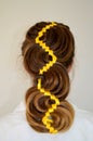 Hollywood wave, hair weave with ribbon
