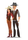 Hollywood western movie shooting illustration