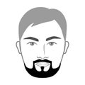 The Hollywood Writer Beard style men in face illustration Facial hair mustache. Vector grey black portrait male Fashion