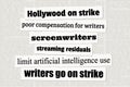 Hollywood writer strike news headlines
