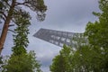 The Holmenkollbakken Ski Museum & Tower is a tourist desitnation were visitors enjoy panoramic views of Oslo at the top of the ski Royalty Free Stock Photo