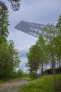 The Holmenkollbakken Ski Museum & Tower is a tourist desitnation were visitors enjoy panoramic views of Oslo at the top of the ski Royalty Free Stock Photo