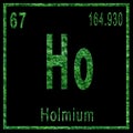 Holmium Chemical Element, Green Edition Royalty Free Stock Photo