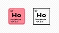 Holmium, chemical element of the periodic table vector Royalty Free Stock Photo