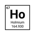 Holmium periodic table element chemistry symbol vector science atomic icon.