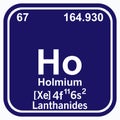 Holmium Periodic Table of the Elements Vector illustration eps 10 Royalty Free Stock Photo